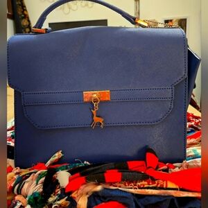 BLACK Martine Sitbon Paris Blue And Orange Satchel Bag